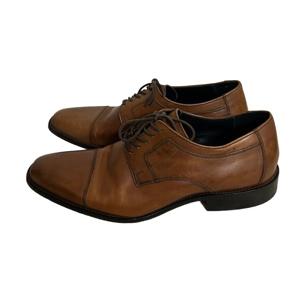Johnston & Murphy Men's 12M Tan Cushioned Novick Cap Toe Lace Up Oxford Shoes - Picture 2 of 16